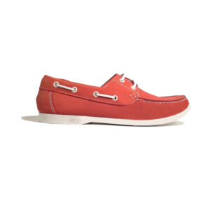 Nautico de cuero premium para hombre color rojo vista lateral